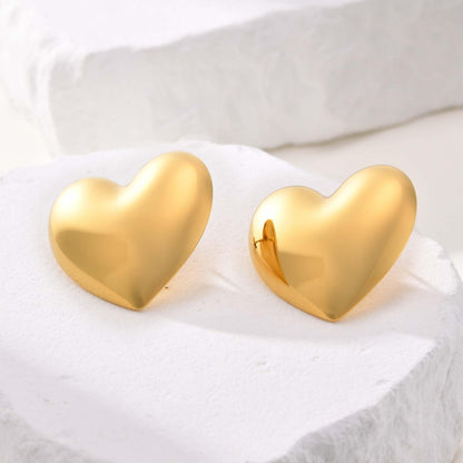 Womens Gold Studs Earrings, 14K Gold Plated Personality Big Stud Earring,Stainless Steel Hypoallergenic Ear Rings Trendy Jewelry,Christmas Birthday Gifts for Her Girlfriend Sister