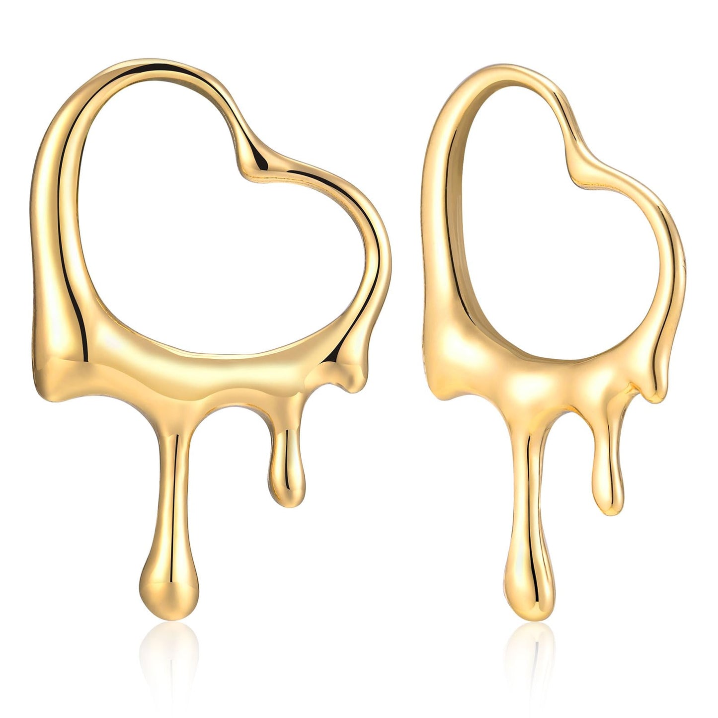 Womens Gold Studs Earrings, 14K Gold Plated Personality Big Stud Earring,Stainless Steel Hypoallergenic Ear Rings Trendy Jewelry,Christmas Birthday Gifts for Her Girlfriend Sister
