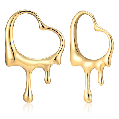 Womens Gold Studs Earrings, 14K Gold Plated Personality Big Stud Earring,Stainless Steel Hypoallergenic Ear Rings Trendy Jewelry,Christmas Birthday Gifts for Her Girlfriend Sister
