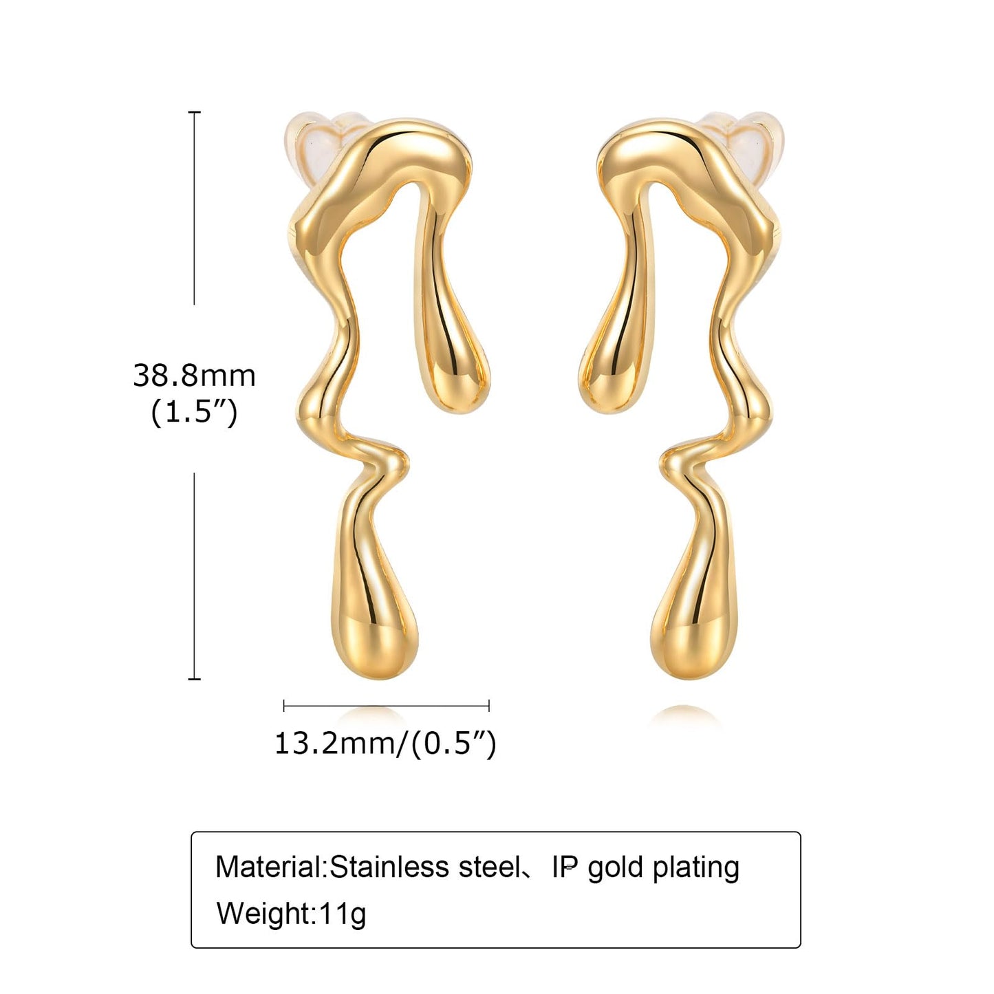 Womens Gold Studs Earrings, 14K Gold Plated Personality Big Stud Earring,Stainless Steel Hypoallergenic Ear Rings Trendy Jewelry,Christmas Birthday Gifts for Her Girlfriend Sister