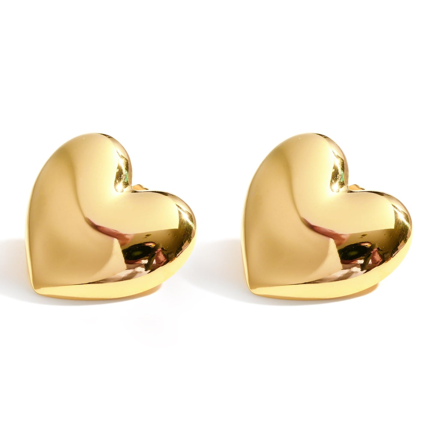 Womens Gold Studs Earrings, 14K Gold Plated Personality Big Stud Earring,Stainless Steel Hypoallergenic Ear Rings Trendy Jewelry,Christmas Birthday Gifts for Her Girlfriend Sister