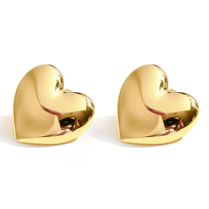 Womens Gold Studs Earrings, 14K Gold Plated Personality Big Stud Earring,Stainless Steel Hypoallergenic Ear Rings Trendy Jewelry,Christmas Birthday Gifts for Her Girlfriend Sister