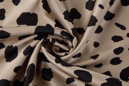 Womens Leopard Print Skirt Midi Long Length Silk Satin High Waist Elastic Skirts