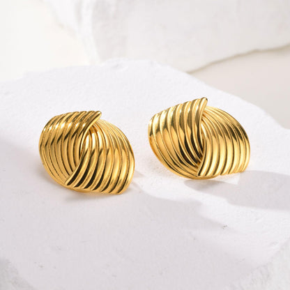 Womens Gold Studs Earrings, 14K Gold Plated Personality Big Stud Earring,Stainless Steel Hypoallergenic Ear Rings Trendy Jewelry,Christmas Birthday Gifts for Her Girlfriend Sister