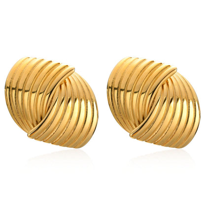 Womens Gold Studs Earrings, 14K Gold Plated Personality Big Stud Earring,Stainless Steel Hypoallergenic Ear Rings Trendy Jewelry,Christmas Birthday Gifts for Her Girlfriend Sister
