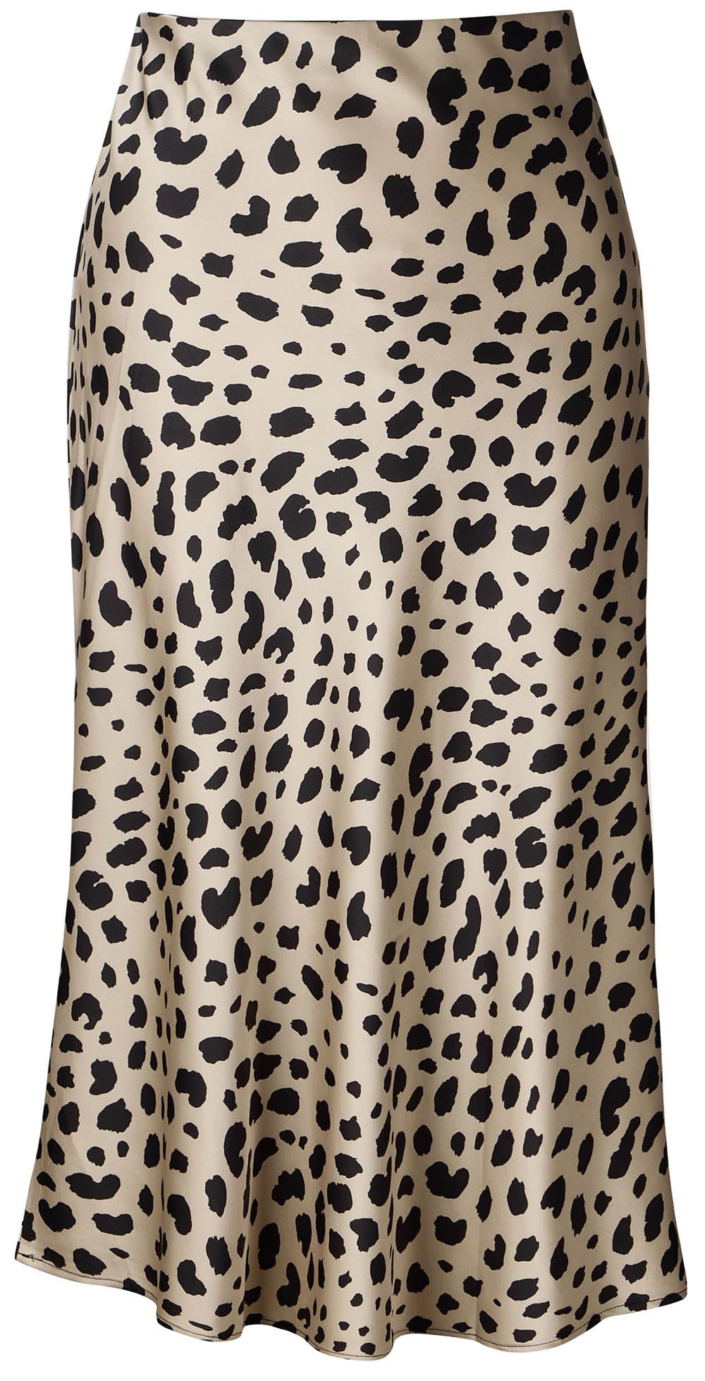 Womens Leopard Print Skirt Midi Long Length Silk Satin High Waist Elastic Skirts